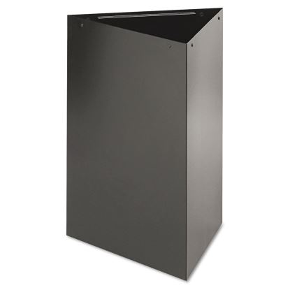 Trifecta Waste Receptacle, 38" High Base, 21 gal, Steel, Black, Ships in 1-3 Business Days1