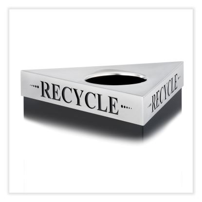 Trifecta Waste Receptacle Lid. Laser Cut "RECYCLE" Inscription, 20w x 20d x 3h, Stainless Steel, Ships in 1-3 Business Days1