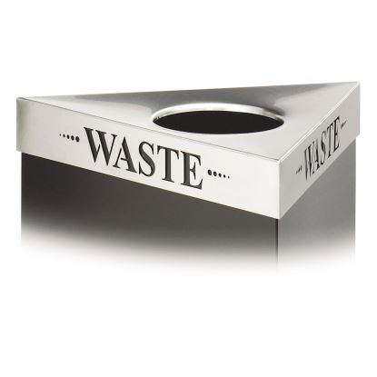 Trifecta Waste Receptacle Lid, Laser Cut "WASTE" Inscription, 20w x 20d x 3h, Stainless Steel, Ships in 1-3 Business Days1