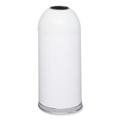 Open Top Dome Receptacle, 15 gal, Steel, White, Ships in 1-3 Business Days1