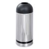 Waste Receptacle, 15 gal, Steel, Stainless Steel/Black, Ships in 1-3 Business Days1