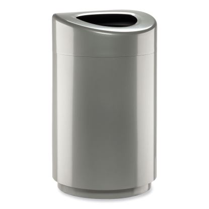 Open Top Round Waste Receptacle, 30 gal, Steel, Silver, Ships in 1-3 Business Days1