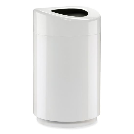 Open Top Round Waste Receptacle, 30 gal, Steel, White, Ships in 1-3 Business Days1