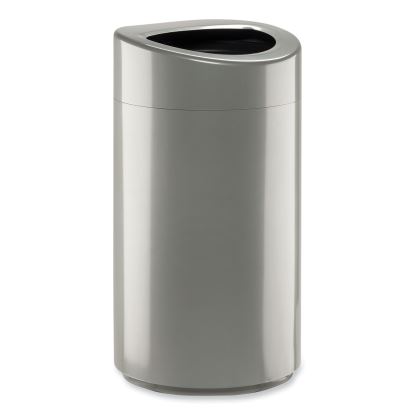 Open Top Oval Waste Receptacle, 14 gal, Steel, Silver, Ships in 1-3 Business Days1