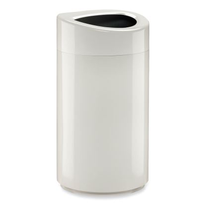 Open Top Oval Waste Receptacle, 14 gal, Steel, White, Ships in 1-3 Business Days1