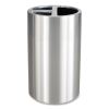 Triple Recycling Receptacle, 40 gal, Steel, Brushed Aluminum, Ships in 1-3 Business Days1
