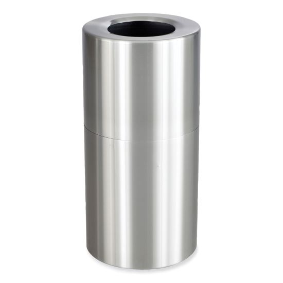 Single Recycling Receptacle, 20 gal, Steel, Brushed Aluminum, Ships in 1-3 Business Days1