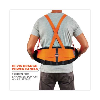ProFlex 100HV Economy Hi-Vis Spandex Back Support Brace, Medium, 30" to 34" Waist, Black/Orange, Ships in 1-3 Business Days1