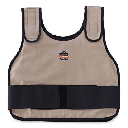 Chill-Its 6230 Standard Phase Change Cooling Vest with Packs, Cotton, Small/Medium, Khaki, Ships in 1-3 Business Days1
