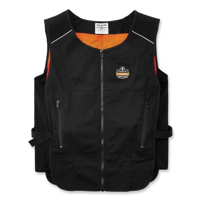 Chill-Its 6260 Lightweight Phase Change Cooling Vest w/ Packs, Cotton/Polyester, Small/Med, Black, Ships in 1-3 Business Days1