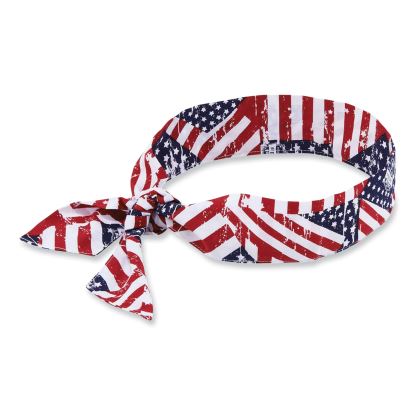 Chill-Its 6700 Cooling Bandana Polymer Tie Headband, One Size Fits Most, Stars and Stripes, Ships in 1-3 Business Days1