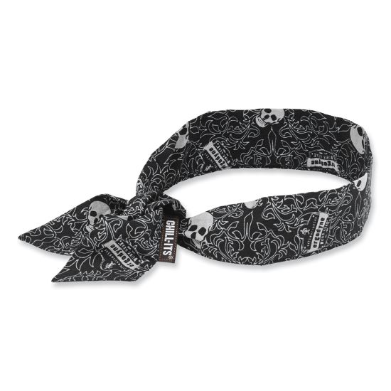 Chill-Its 6700 Cooling Bandana Polymer Tie Headband, One Size Fits Most, Skulls, Ships in 1-3 Business Days1