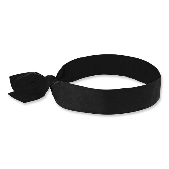 Chill-Its 6700 Cooling Bandana Polymer Tie Headband, One Size Fits Most, Black, Ships in 1-3 Business Days1