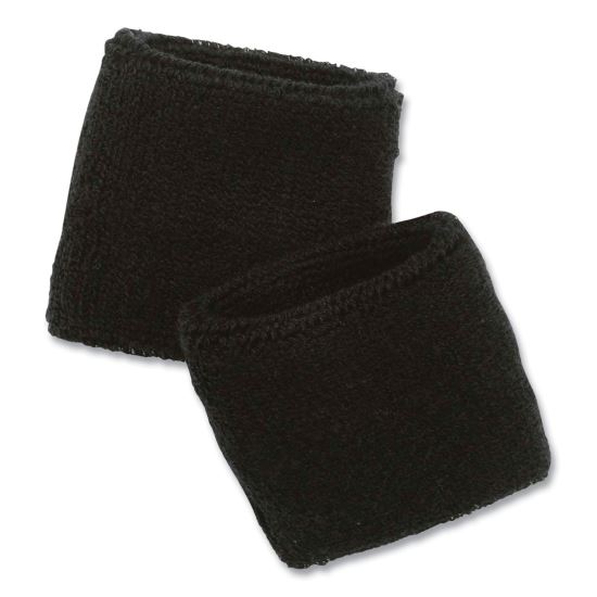 Chill-Its 6500 Wrist Terry Cloth Sweatband, Cotton Terry, One Size Fits Most, Black, Ships in 1-3 Business Days1
