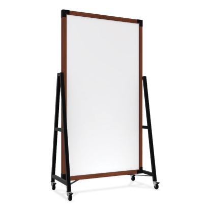 Prest Mobile Magnetic Whiteboard, 40.5 x 73.75, White Surface, Caramel Oak Wood Frame, Ships in 7-10 Business Days1