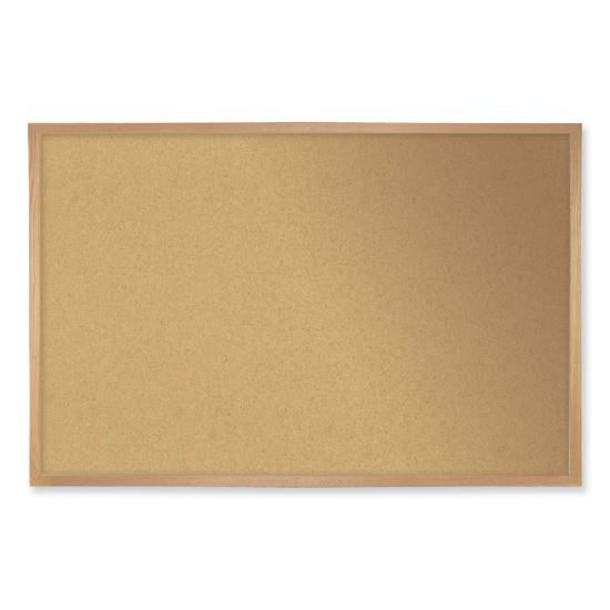 Natural Cork Bulletin Board with Frame, 120.5 x 48.5, Tan Surface, Oak Frame, Ships in 7-10 Business Days1