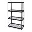 Iron Horse 2300 Wire Deck Shelving, Four-Shelf, 36w x 18d x 60h, Black, Ships in 4-6 Business Days1