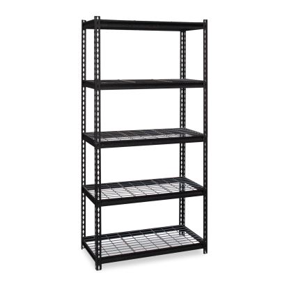 Iron Horse 2300 Wire Deck Shelving, Five-Shelf, 36w x 18d x 72h, Black, Ships in 4-6 Business Days1