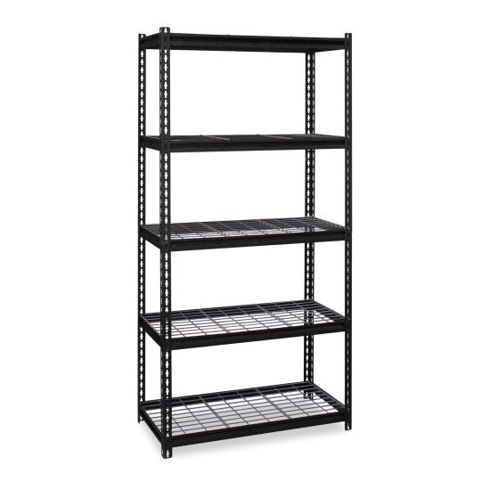 Iron Horse 2300 Wire Deck Shelving, Five-Shelf, 36w x 18d x 72h, Black, Ships in 4-6 Business Days1