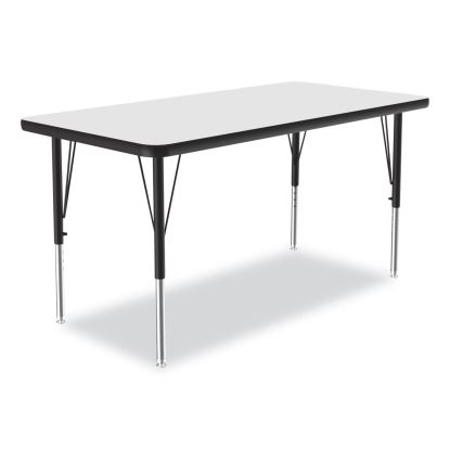 Markerboard Activity Tables, Rectangular, 48" x 24" x 19" to 29", White Top, Black Legs, 4/Pallet, Ships in 4-6 Business Days1