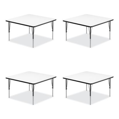 Markerboard Activity Tables, Square, 48" x 48" x 19" to 29", White Top, Black Legs, 4/Pallet, Ships in 4-6 Business Days1