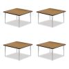 Adjustable Activity Tables, Square, 48" x 48" x 19" to 29", Medium Oak Top, Silver Legs, 4/Pallet, Ships in 4-6 Business Days1