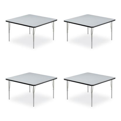 Adjustable Activity Tables, Square, 48" x 48" x 19" to 29", Gray Top, Silver Legs, 4/Pallet, Ships in 4-6 Business Days1