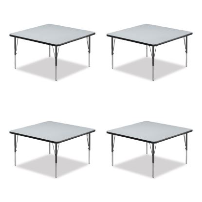Adjustable Activity Tables, Square, 48" x 48" x 19" to 29", Gray Top, Black Legs, 4/Pallet, Ships in 4-6 Business Days1