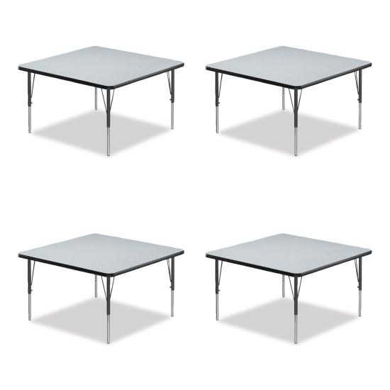 Adjustable Activity Tables, Square, 48" x 48" x 19" to 29", Gray Top, Black Legs, 4/Pallet, Ships in 4-6 Business Days1
