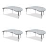 Adjustable Activity Tables, Kidney Shaped, 72" x 48" x 19" to 29", Gray Top, Gray Legs, 4/Pallet, Ships in 4-6 Business Days1