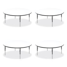 Markerboard Activity Tables, Round, 60" x 19" to 29", White Top, Black/Silver Legs, 4/Pallet, Ships in 4-6 Business Days1