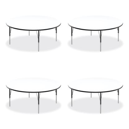 Markerboard Activity Tables, Round, 60" x 19" to 29", White Top, Black/Silver Legs, 4/Pallet, Ships in 4-6 Business Days1