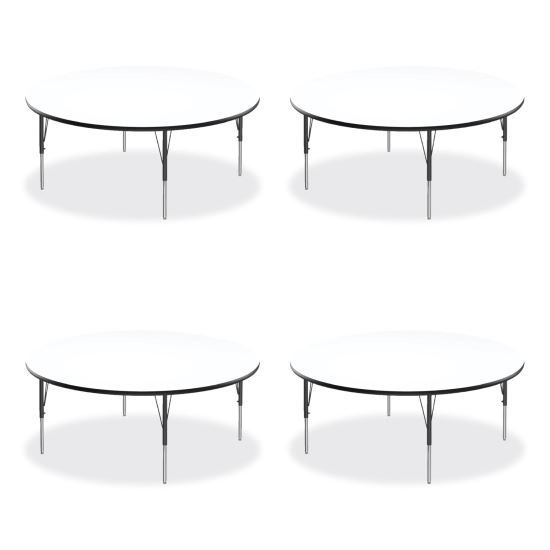 Markerboard Activity Tables, Round, 60" x 19" to 29", White Top, Black/Silver Legs, 4/Pallet, Ships in 4-6 Business Days1