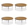 Height Adjustable Activity Tables, Round, 60" x 19" to 29", Medium Oak Top, Black Legs, 4/Pallet, Ships in 4-6 Business Days1