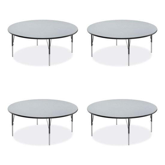 Height Adjustable Activity Table, Round, 60" x 19" to 29", Gray Granite Top, Black Legs, 4/Pallet, Ships in 4-6 Business Days1