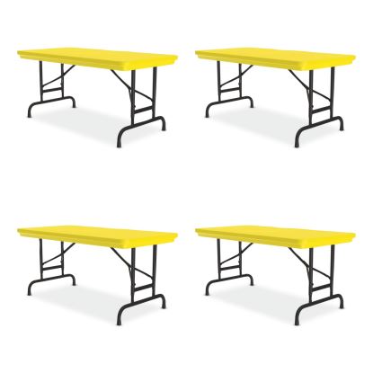 Adjustable Folding Table, Rectangular, 48" x 24" x 22" to 32", Yellow Top, Black Legs, 4/Pallet, Ships in 4-6 Business Days1
