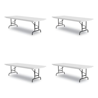 Adjustable Folding Tables, Rectangular, 60" x 30" x 22" to 32", Gray Top, Black Legs, 4/Pallet, Ships in 4-6 Business Days1