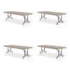 Adjustable Folding Tables, Rectangular, 60" x 30" x 22" to 32", Mocha Top, Brown Legs, 4/Pallet, Ships in 4-6 Business Days1