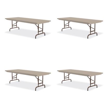 Adjustable Folding Tables, Rectangular, 60" x 30" x 22" to 32", Mocha Top, Brown Legs, 4/Pallet, Ships in 4-6 Business Days1