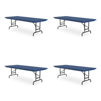 Adjustable Folding Tables, Rectangular, 60" x 30" x 22" to 32", Blue Top, Black Legs, 4/Pallet, Ships in 4-6 Business Days1