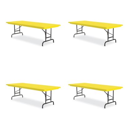 Adjustable Folding Tables, Rectangular, 60" x 30" x 22" to 32", Yellow Top, Black Legs, 4/Pallet, Ships in 4-6 Business Days1