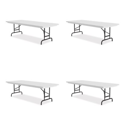 Adjustable Folding Tables, Rectangular, 72" x 30" x 22" to 32", Gray Top, Black Legs, 4/Pallet, Ships in 4-6 Business Days1