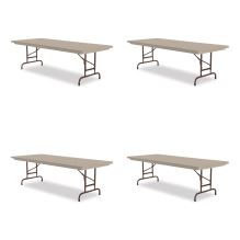 Adjustable Folding Tables, Rectangular, 72" x 30" x 22" to 32", Mocha Top, Brown Legs, 4/Pallet, Ships in 4-6 Business Days1