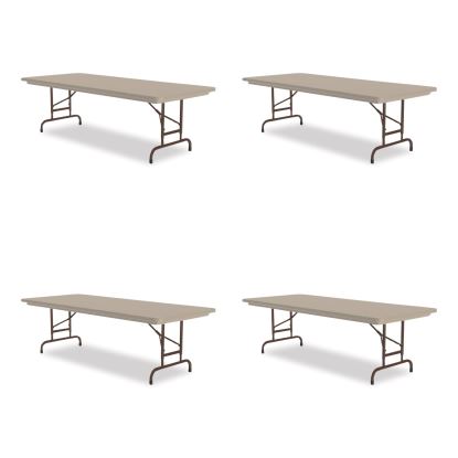 Adjustable Folding Tables, Rectangular, 72" x 30" x 22" to 32", Mocha Top, Brown Legs, 4/Pallet, Ships in 4-6 Business Days1