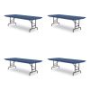 Adjustable Folding Tables, Rectangular, 72" x 30" x 22" to 32", Blue Top, Black Legs, 4/Pallet, Ships in 4-6 Business Days1