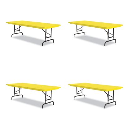 Adjustable Folding Tables, Rectangular, 72" x 30" x 22" to 32", Yellow Top, Black Legs, 4/Pallet, Ships in 4-6 Business Days1