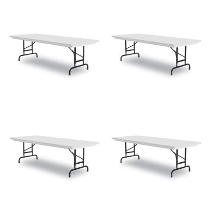 Adjustable Folding Tables, Rectangular, 96" x 30" x 22" to 32", Gray Top, Black Legs, 4/Pallet, Ships in 4-6 Business Days1