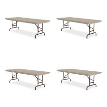 Adjustable Folding Tables, Rectangular, 96" x 30" x 22" to 32", Mocha Top, Brown Legs, 4/Pallet, Ships in 4-6 Business Days1