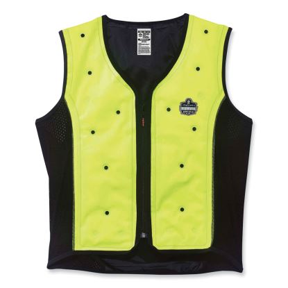 Chill-Its 6685 Premium Dry Evaporative Cooling Vest with Zipper, Nylon, Medium, Lime , Ships in 1-3 Business Days1