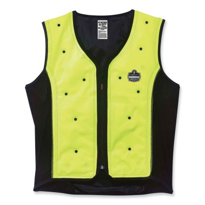 Chill-Its 6685 Premium Dry Evaporative Cooling Vest with Zipper, Nylon, X-Large, Lime, Ships in 1-3 Business Days1